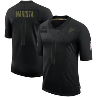 Atlanta Falcons Men's Marcus Mariota Limited 2020 Salute To Service Jersey - Black