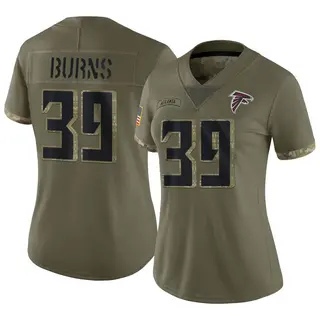 Atlanta Falcons Women's Robert Burns Limited 2022 Salute To Service Jersey - Olive