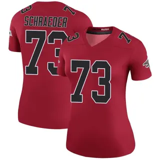 Atlanta Falcons Women's Ryan Schraeder Legend Color Rush Jersey - Red