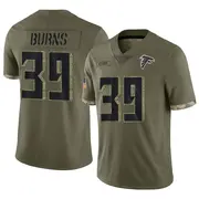 Atlanta Falcons Youth Robert Burns Limited 2022 Salute To Service Jersey - Olive